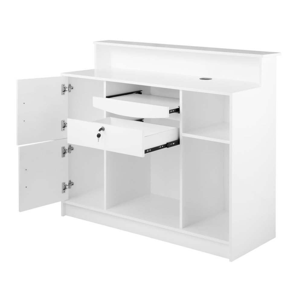 Gabbiano G26W Pieņemšanas Recepcijas Galds Skaistumkopšanas Salonam, balts | Reception Seller Desk for Beauty Salon (2)