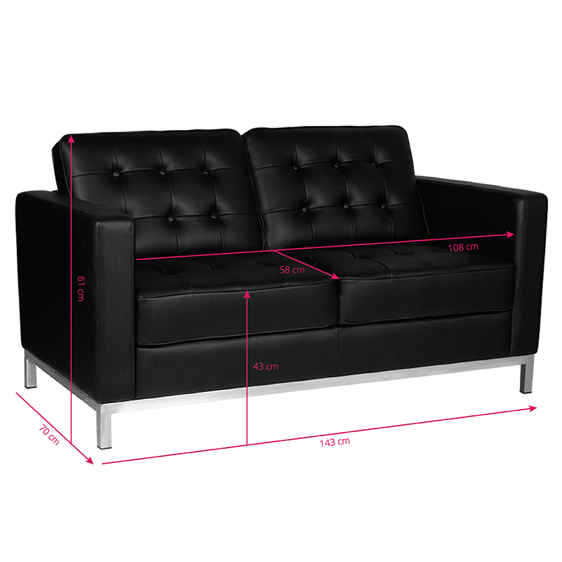 Gabbiano BM18019 Uzgaidāmās Istabas Dīvāns Skaistumkopšanas Salonam, melns | Sofa for the Waiting Room in the... (1)
