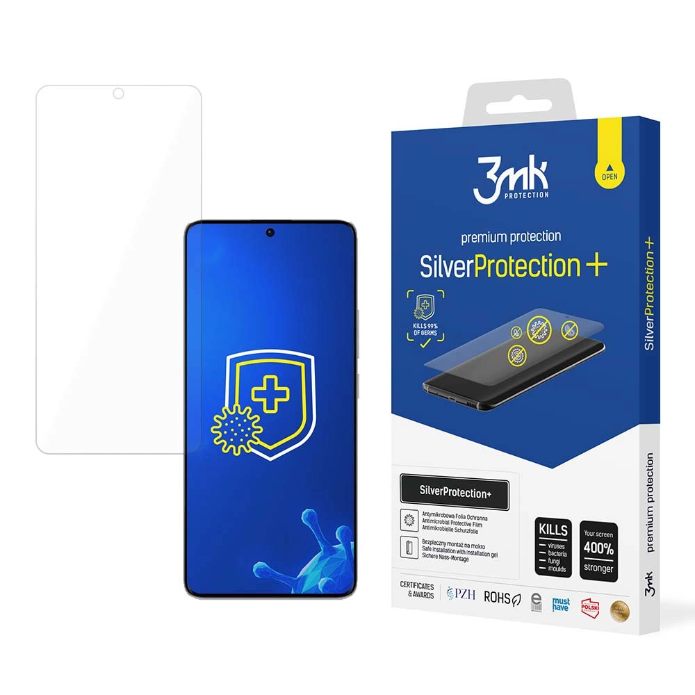 Xiaomi Redmi Note 13 Pro+ 3MK Silver Protect+ Antibacterial Screen Protector | Antibakteriāla Telefona Aizsargplēve
