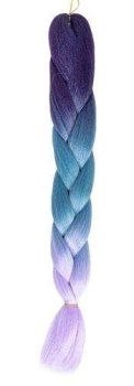 Kanekalons Sintētiskās Ombre Afro Bizes Frizūrām 60cm, Violets-Zils | Synthetic Ombre Afro Braids for Hairstyles