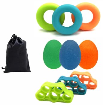 Roku treniņu gumiju komplekts, 9 gabali, dažāds pretestības līmenis, krāsains