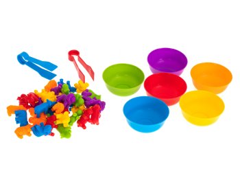 Mazie izglītības dzīvnieki bērniem, kuri mācās skaitīt un šķirot, komplekts 36 el.