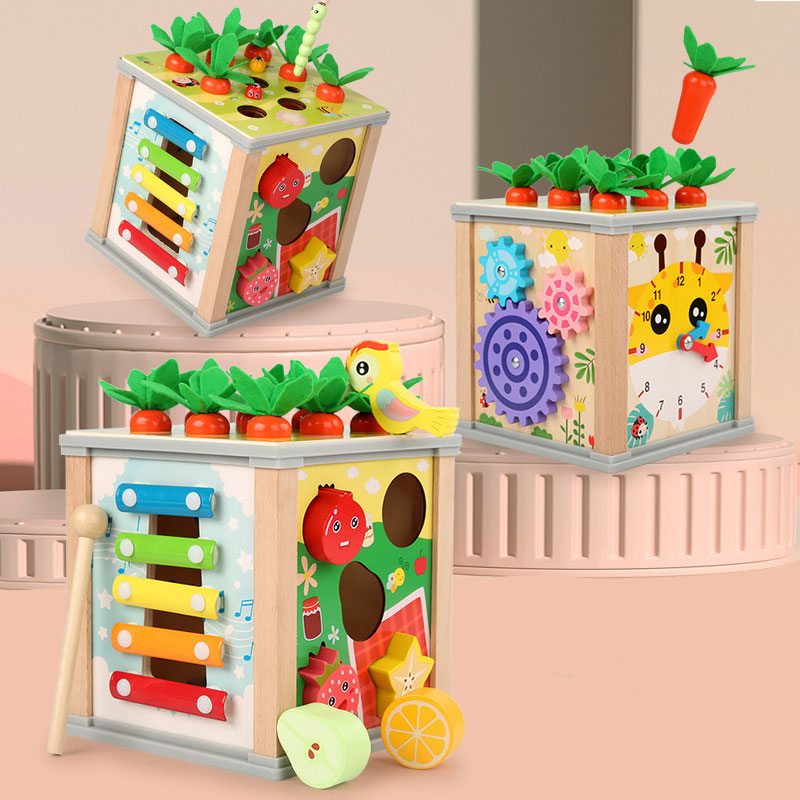 Koka attīstošais kubs ar šķirotāju un ksilofonu (2)