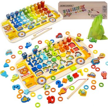 Koka Puzle - Šķirotājs 6In1 Kruzzel 22636 | Wooden Puzzle Sorter