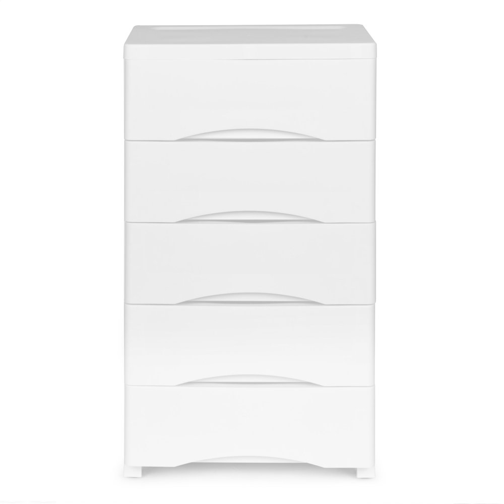 Plaukts ar 5 atvilktnēm uz ritentiņiem ModernHome, balts (0)