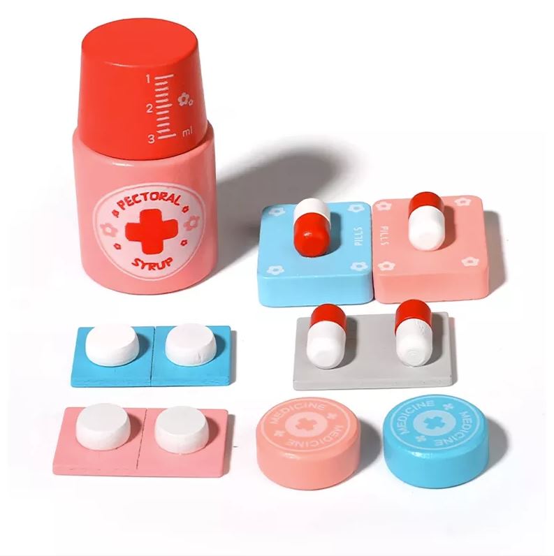 Koka Rotaļu Daktera Ārsta Piederumu Komplekts Koferī | Pretend Play Doctor Kit for Kids (0)