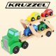 Koka Kravas Automašīna - Evakuators + Automašīnu Komplekts 22698 | Wooden Truck Tow Set Of Cars