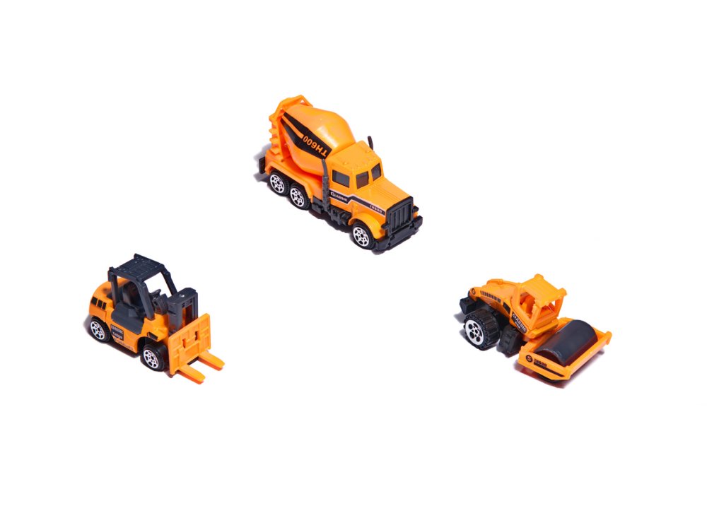 Bērnu Rotaļu Būvmašīnu Komplekts Traktors Ekskavators 6 gab. | Kids Toy Set Construction Vehicles Tractor Excavator (2)