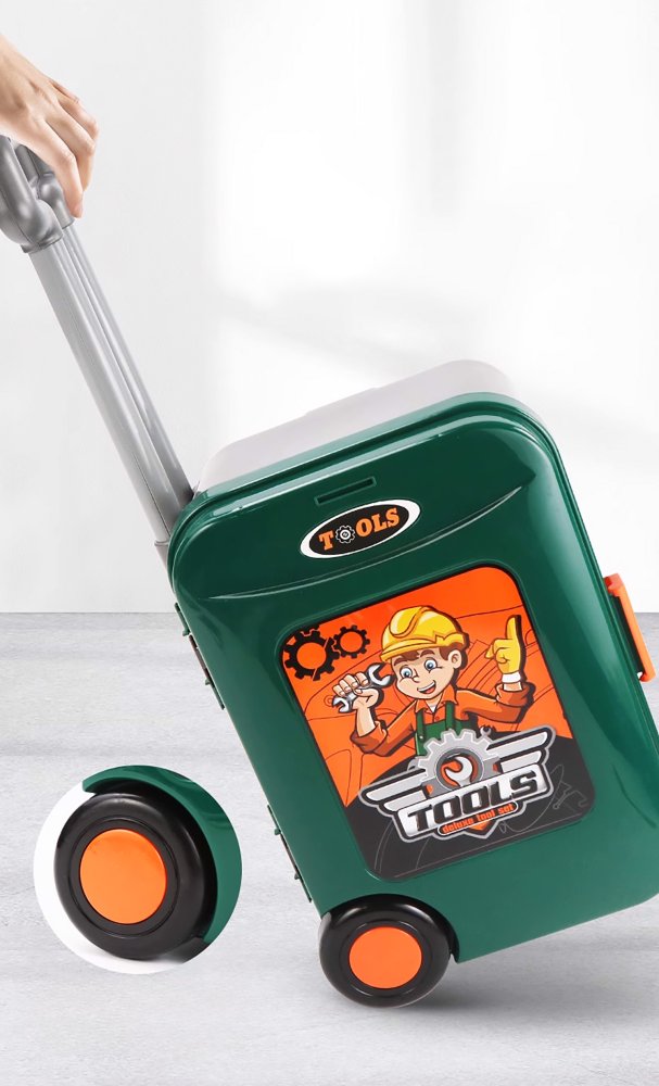 Bērnu darbarīku komplekts, rotaļu darbnīca kastē 008-952A | Children's Tool Box Toy Workshop in Case (4)