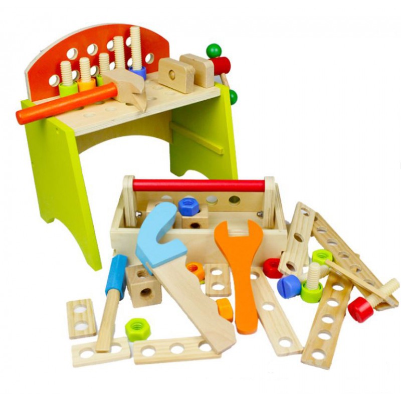 Liela koka darbnīca bērniem ar instrumentiem (3)