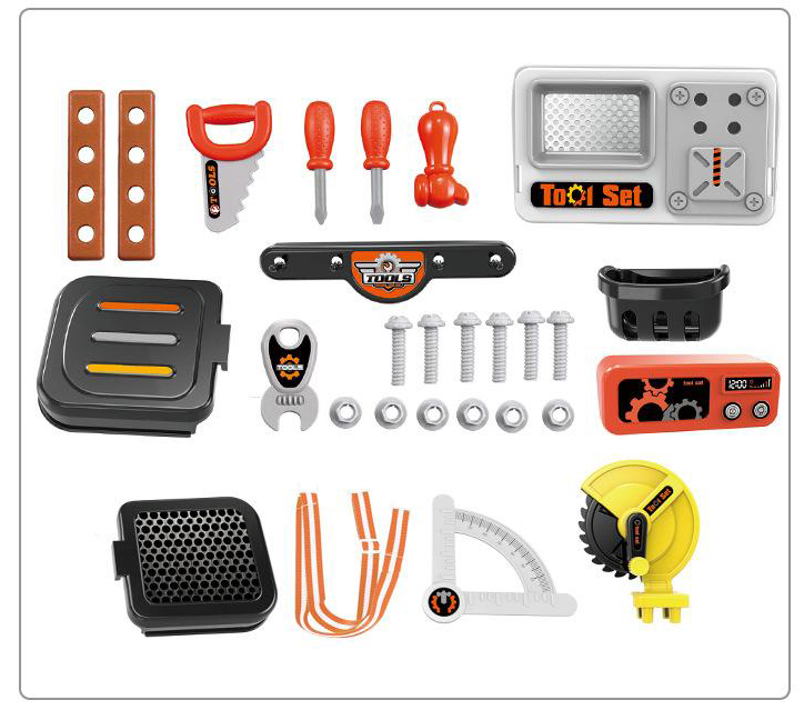 Bērnu Rotaļu Spēļu Plastmasas Instrumentu Komplekts + Mugursoma | Tool Box Construction Workshop (1)