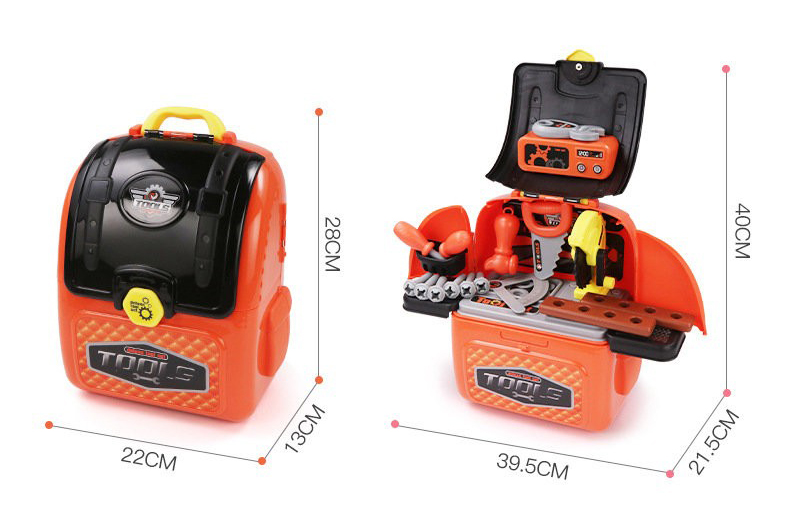 Bērnu Rotaļu Spēļu Plastmasas Instrumentu Komplekts + Mugursoma | Tool Box Construction Workshop (2)