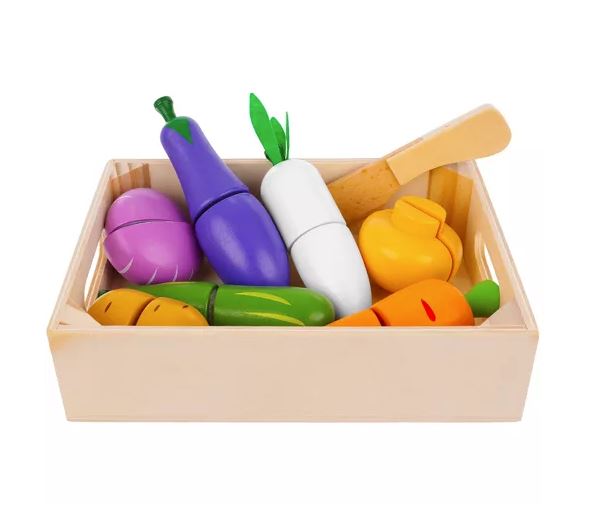 Bērnu Rotaļu Koka Griežamie Dārzeņi Komplekts ar Kasti Z23543 | Wooden Cutting Vegetables Set (6)