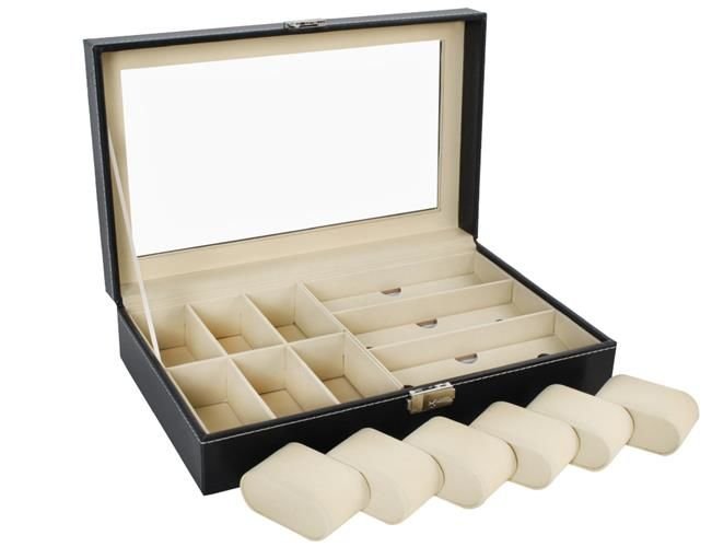 Pulksteņu Briļļu Rotaslietu Organizators Futrālis | Watch Glasses Accessories Organizer Case Box (3)