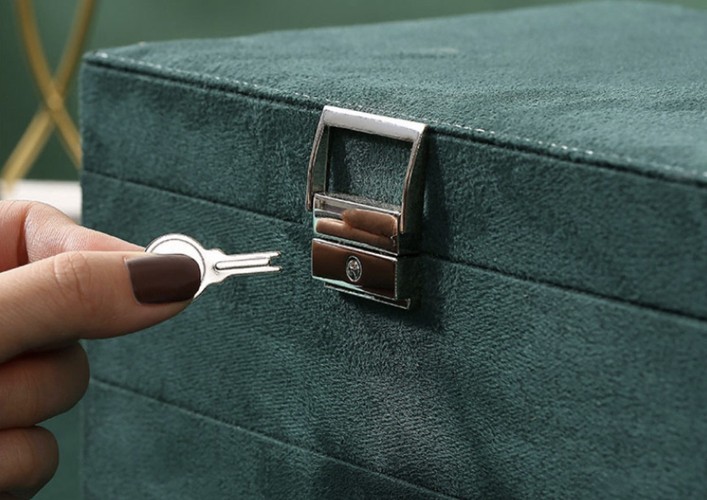 Juvelierizstrādājumu Organizators Bižutērijas Rotaslietu Uzglabāšanas Kaste Lāde, Zaļš | Jewelry Organizer Box (8)