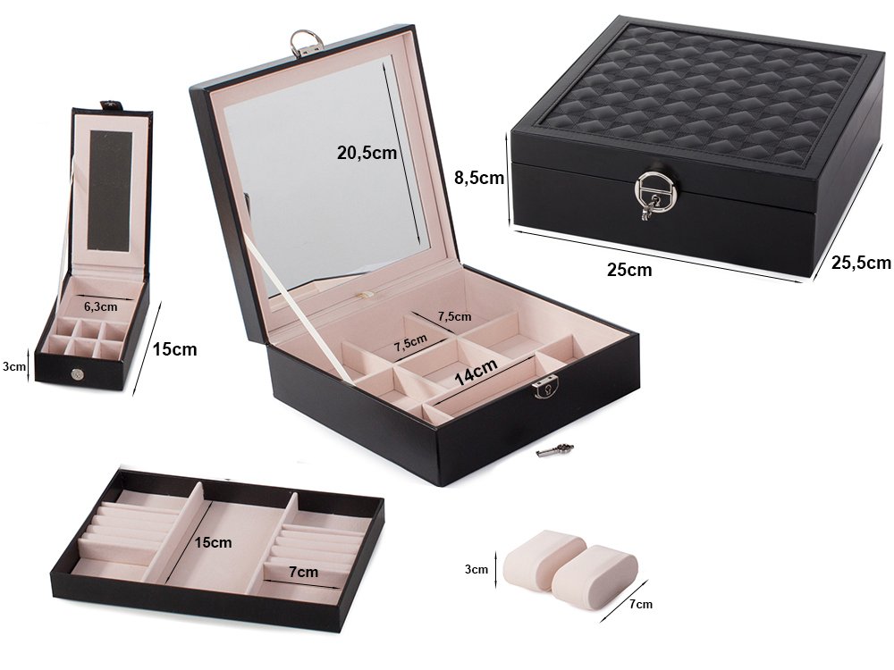 Organizators Organaizers Juvelierizstrādājumi Rotaslietu Uzglabāšanas Kaste ar Spoguli | Jewelry Case Display Box... (1)