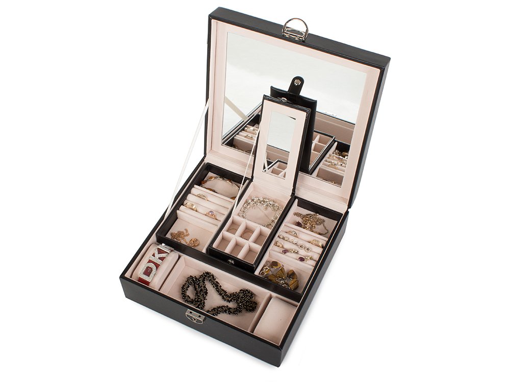 Organizators Organaizers Juvelierizstrādājumi Rotaslietu Uzglabāšanas Kaste ar Spoguli | Jewelry Case Display Box... (2)