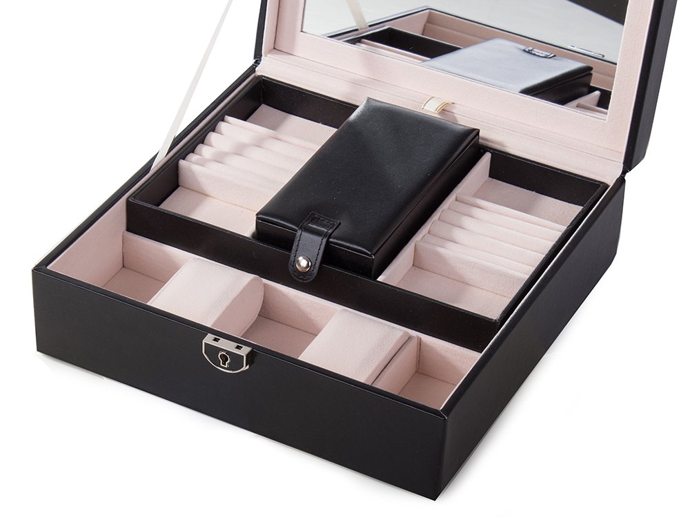 Organizators Organaizers Juvelierizstrādājumi Rotaslietu Uzglabāšanas Kaste ar Spoguli | Jewelry Case Display Box... (4)