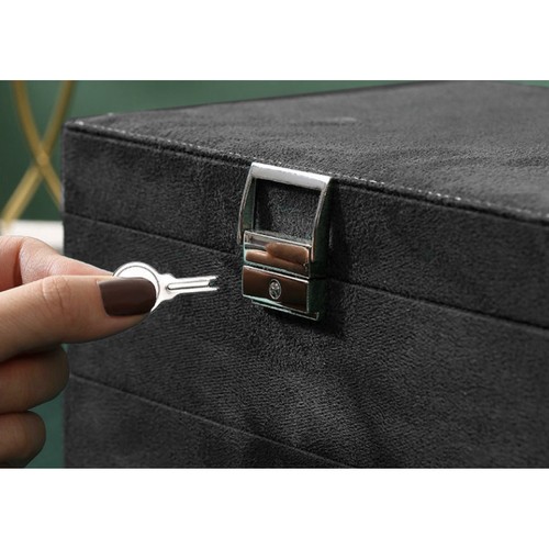 Juvelierizstrādājumu Organizators Bižutērijas Rotaslietu Uzglabāšanas Kaste Lāde (11,5x24,5x17,5cm), Melns |... (3)