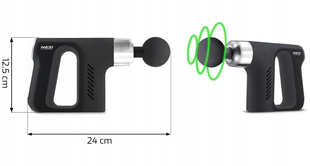 Пистолет для массажа тела NS-502 Neo-sport, Чёрный | Massage Gun (5)