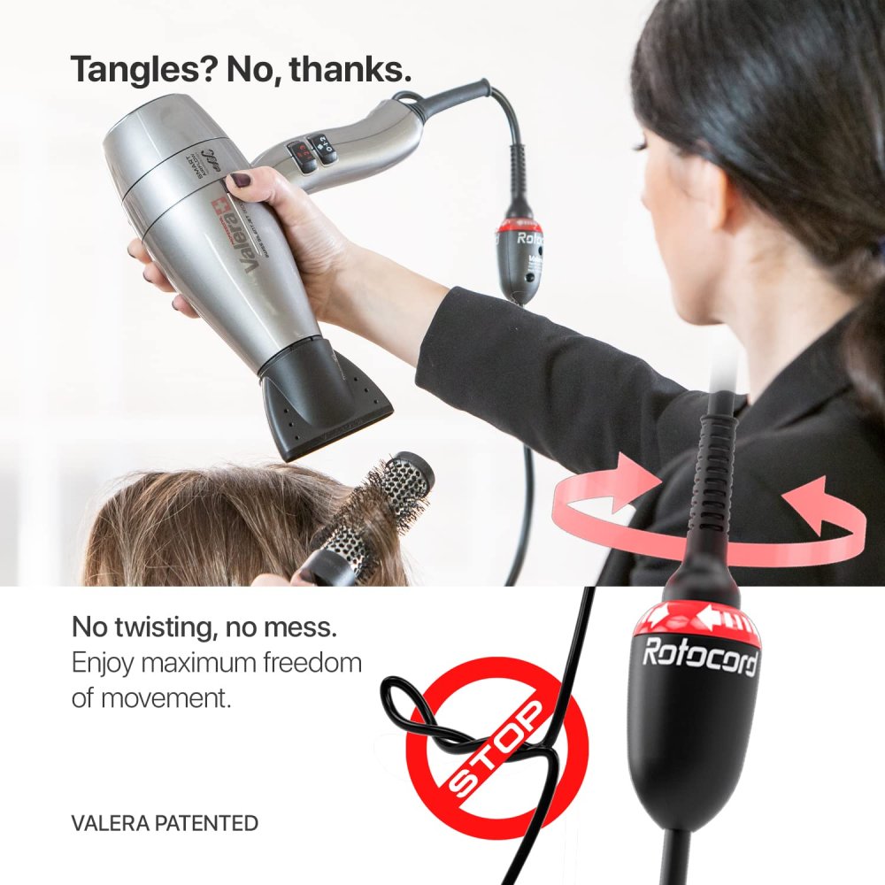 Фен Valera Silent Jet 8500 Ionic Rotocord, 2000W – Портативный ионизирующий фен для... (0)