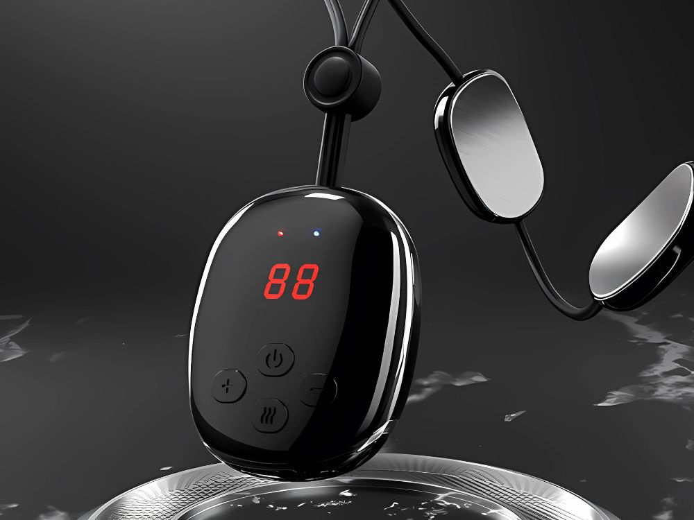 EMS массажер для шеи с подогревом, 5 режимов массажа, USB, черный (3)