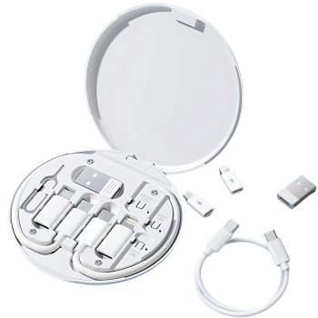 Набор адаптеров 5 в 1 USB-C, Micro USB, Lightning в компактном чехле