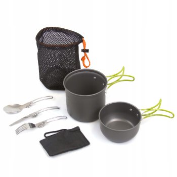 Туристический, походный, дорожный набор посуды и столовых приборов Mountain Goat | Travel Hiking Camping Cookware Set
