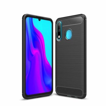 Huawei P30 lite (MAR-LX1M) 1.8mm Carbon Fiber TPU Protective Case Cover, Black | Чехол Обложка Бампер Кабура