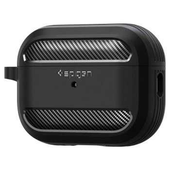 Apple Airpods Pro 1 / 2 Spigen Rugged Armor Case Cover, Black | Чехол Кейс Бампер Обложка для...