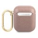Чехол Guess для AirPods 1 / 2 Saffiano Script Metal, розовый