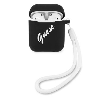 Apple AirPods 2gen / 1gen Guess Silicone Vintage Case Cover, Black | Чехол для наушников