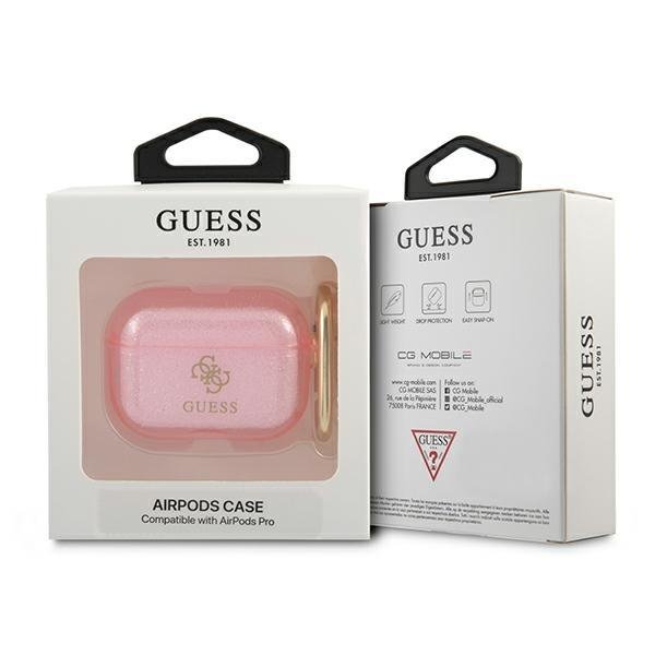Guess Чехол для AirPods Pro Glitter Розовый (1)