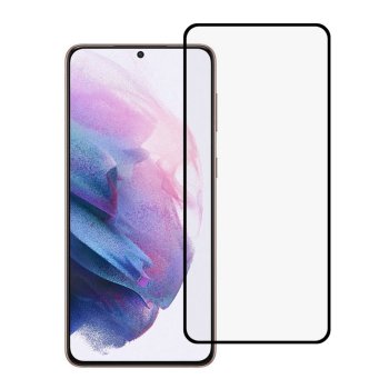 5D Защитное Стекло для Samsung Galaxy S21 (SM-G990F), Черное Закруглённое (Tempered Glass)