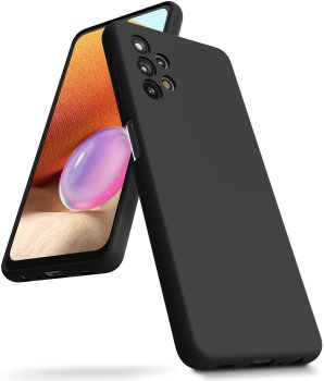 Samsung Galaxy A52 (SM-A525F/DS) / A52s (SM-A528B) Matt Silicone Color Case Cover, Black | Чехол Кейс Обложка Бампер Кабура