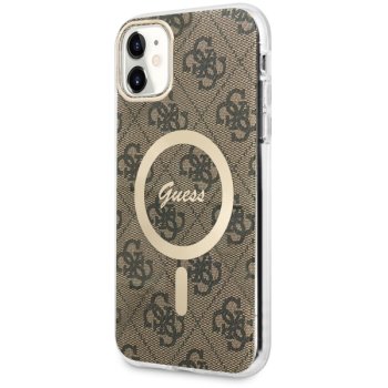 Apple iPhone 11 6.1'' Guess 4G MagSafe Case Cover (GUHMN61H4STW), Brown | Чехол Кейс Бампер...