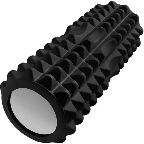 Массажный фитнес ролик, валик для расслабления мышц Trizand 23570, Черный | Yoga Massage Roller
