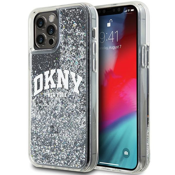 Apple iPhone 12 / 12 Pro 6.1'' DKNY Liquid Glitter Big Logo Case Cover, Black | Чехол Кабура Кейс...