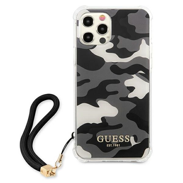 Apple iPhone 12 / 12 Pro 6.1'' Guess Camo Collection Case Cover (GUHCP12MKSARBK), Black | Чехол Кейс... (1)