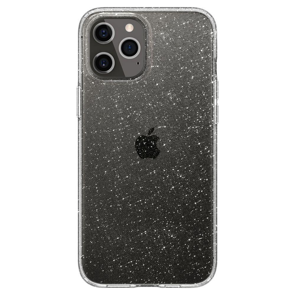 Apple iPhone 12 / 12 Pro 6.1" Spigen Liquid Glitter Crystal TPU Case Cover, Transparent | Чехол Кейс... (1)
