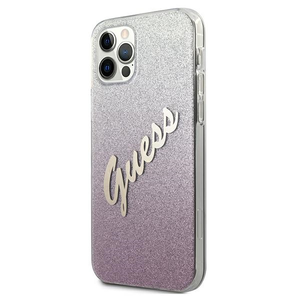 Apple iPhone 12 / 12 Pro 6.1'' Guess Gradient Script Case Cover (GUHCP12MPCUGLSPI), Pink | Чехол Кейс... (0)