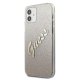 Чехол Guess для iPhone 12 mini Glitter Gradient Script, золотой