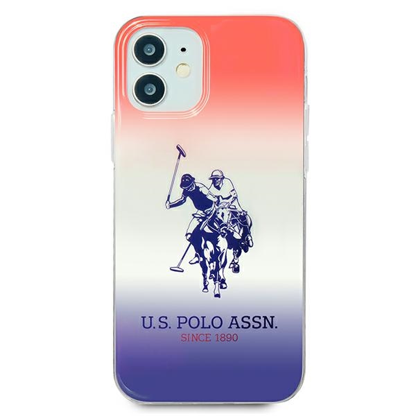 Чехол U.S. Polo Assn. для iPhone 12 mini Gradient Pattern, красно-синий (1)