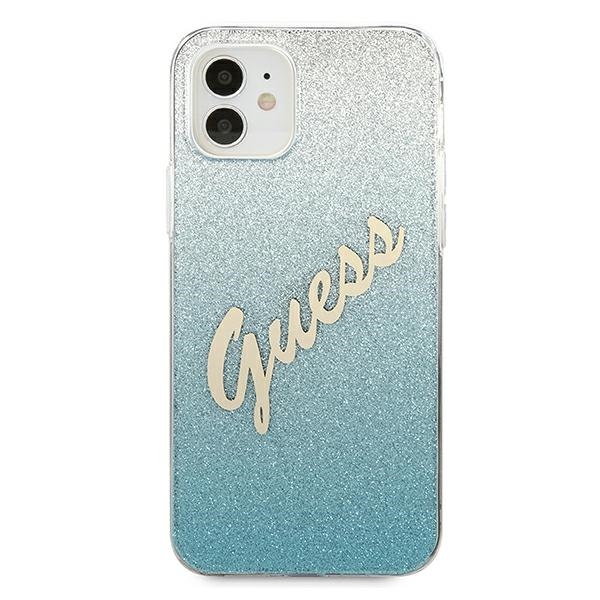 Apple iPhone 12 mini 5.4'' Guess Gradient Script Case Cover (GUHCP12SPCUGLSBL), Blue | Чехол Кейс Бампер... (1)