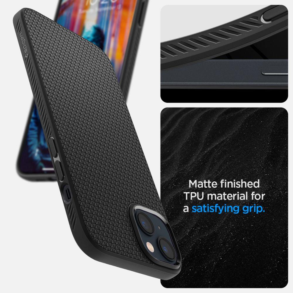 Apple iPhone 14 6.1'' Spigen Liquid Air TPU Case Cover, Black | Чехол Кейс Кабура Бампер для... (1)