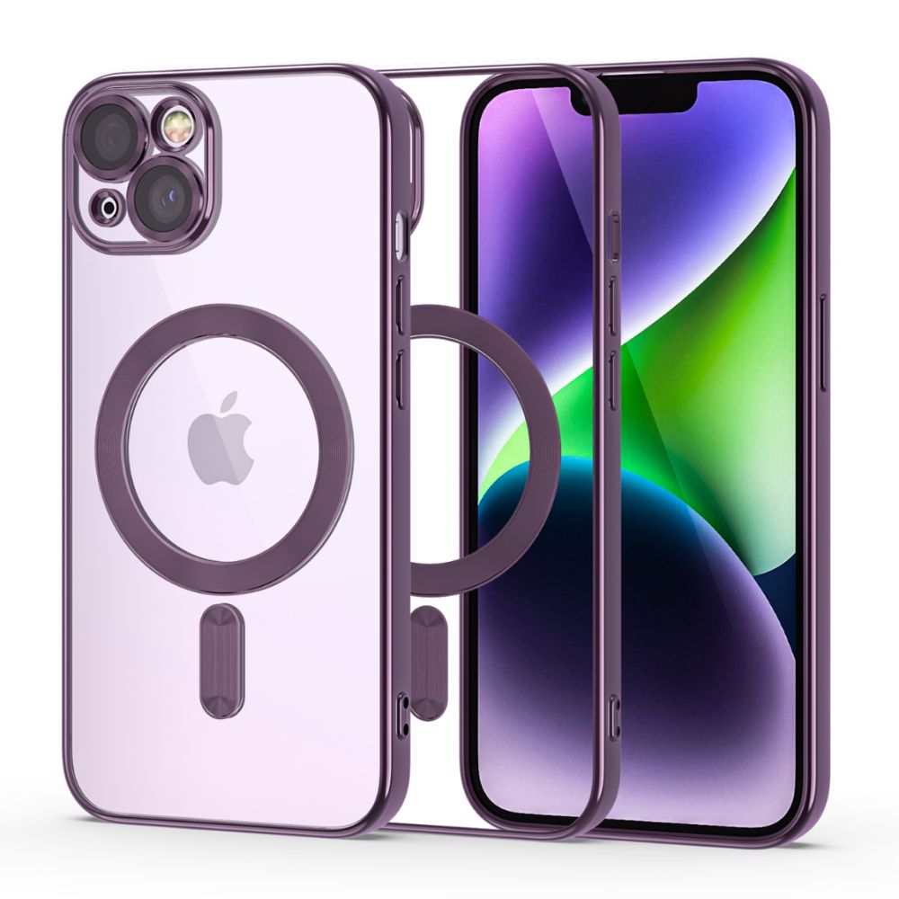 Apple iPhone 14 6.1'' Tech-Protect MagShine Line MagSafe Case Cover, Purple | Чехол Кейс Бампер Кабура для Телефона