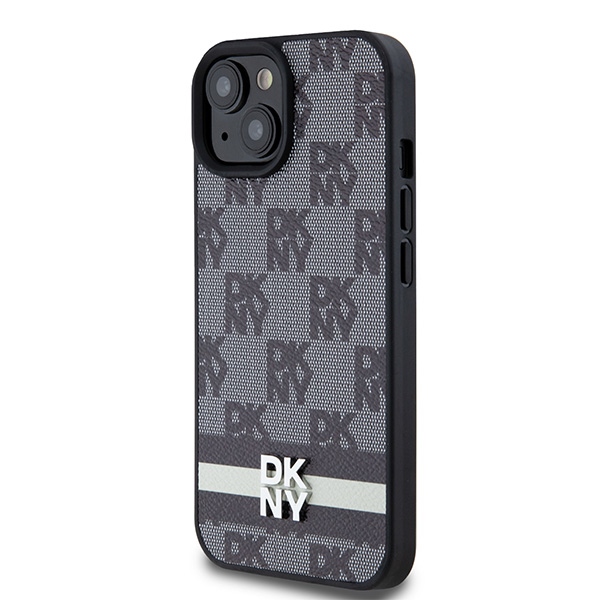 Apple iPhone 14 Plus 6.7'' DKNY Leather Checkered Mono Pattern Printed Stripes Case Cover, Black | Чехол... (0)