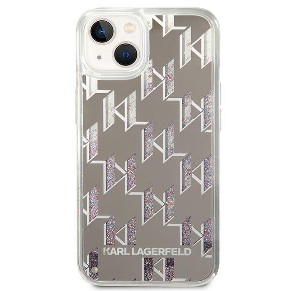 Чехол Karl Lagerfeld Liquid Glitter Monogram для iPhone 14 Plus, Серебристый (1)