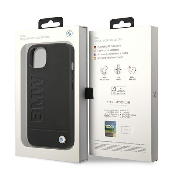 Apple iPhone 14 Plus 6,7" BMW Leather Stamp Case Cover (Bmhcp14msllbk), Black | Чехол Кейс Бампер... (6)