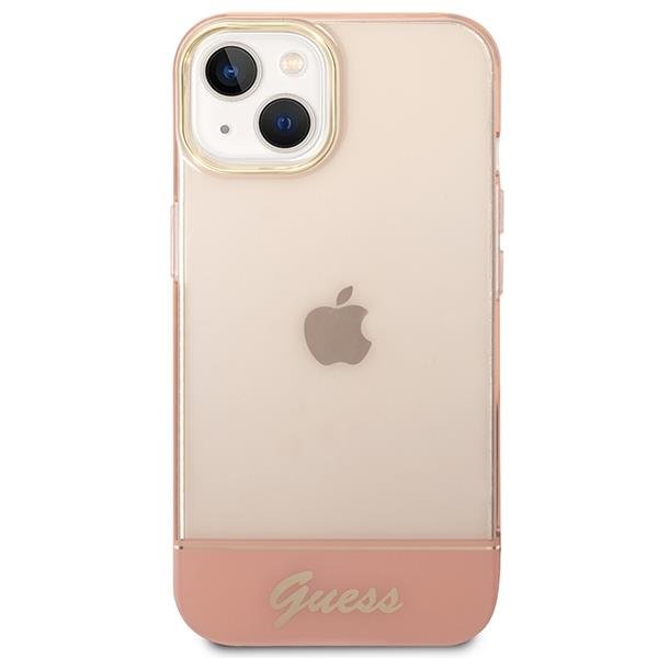 Apple iPhone 14 Plus 6.7'' Guess Translucent Case Cover (GUHCP14MHGCOP), Pink | Чехол Кейс Бампер... (1)